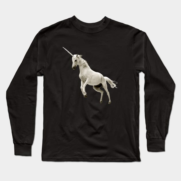 White Unicorn Long Sleeve T-Shirt by bulubulu